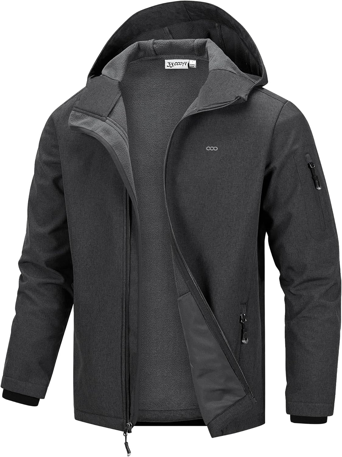 Mens Hooded Softshell Jacket Waterproof Lightweight Insulated Windbreaker Jacket - Picture 19 of 28