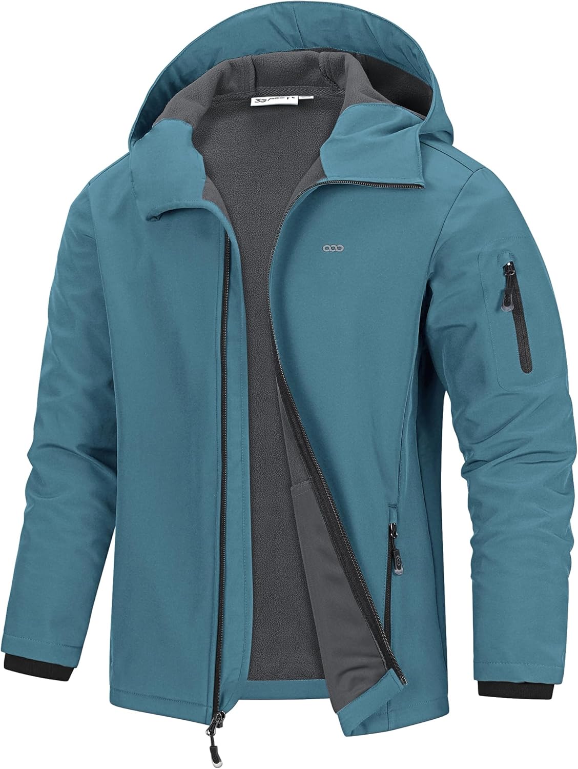 Mens Hooded Softshell Jacket Waterproof Lightweight Insulated Windbreaker Jacket - Picture 20 of 28