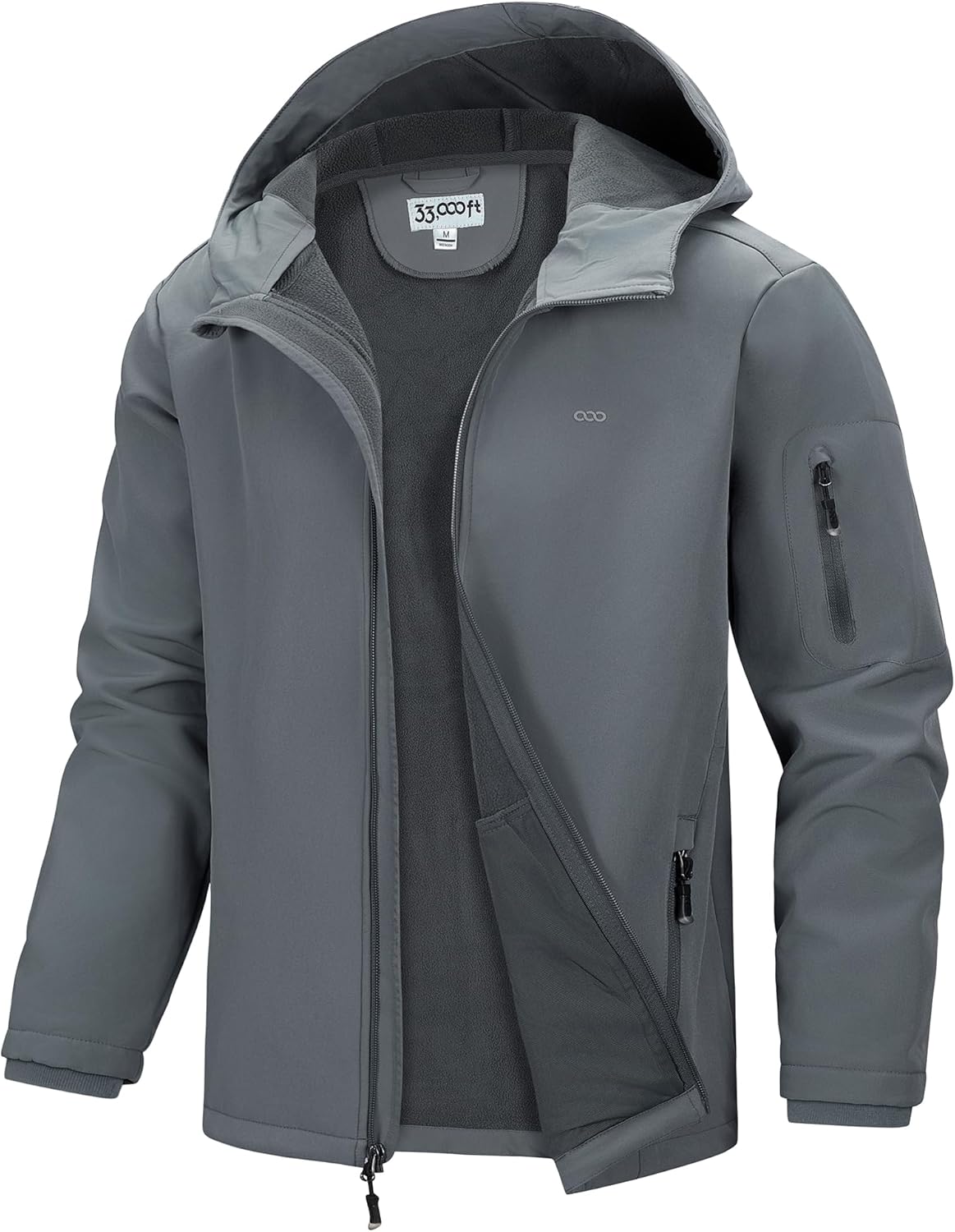 Mens Hooded Softshell Jacket Waterproof Lightweight Insulated Windbreaker Jacket - Picture 21 of 28
