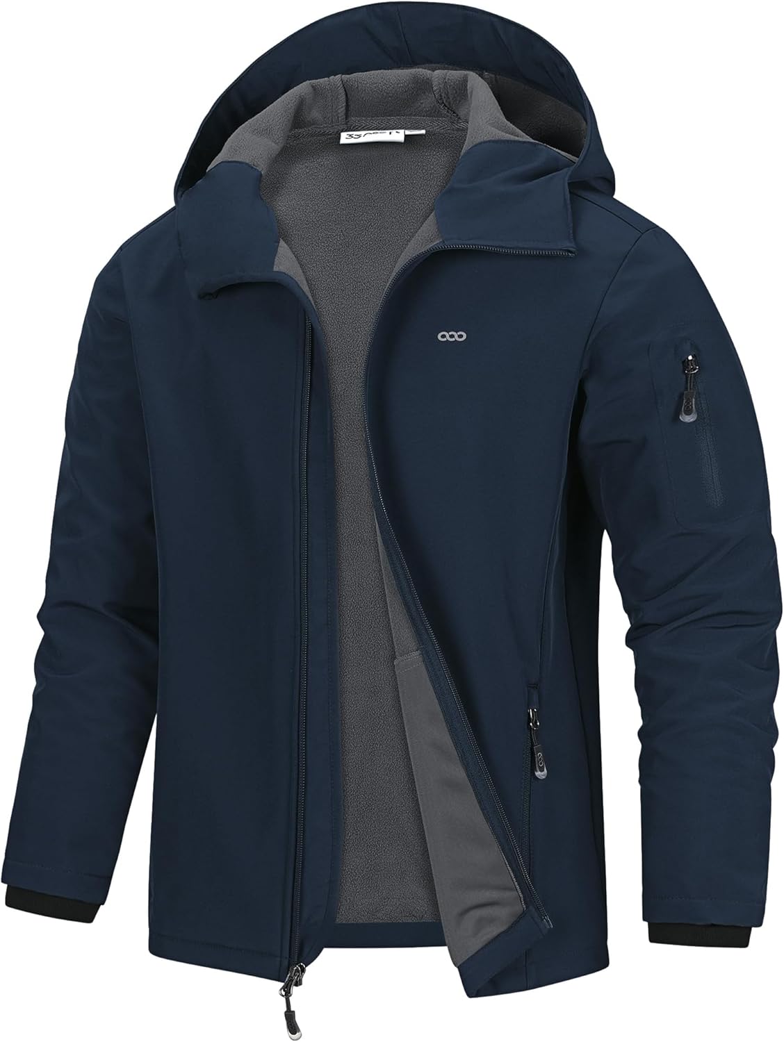 Mens Hooded Softshell Jacket Waterproof Lightweight Insulated Windbreaker Jacket - Picture 23 of 28