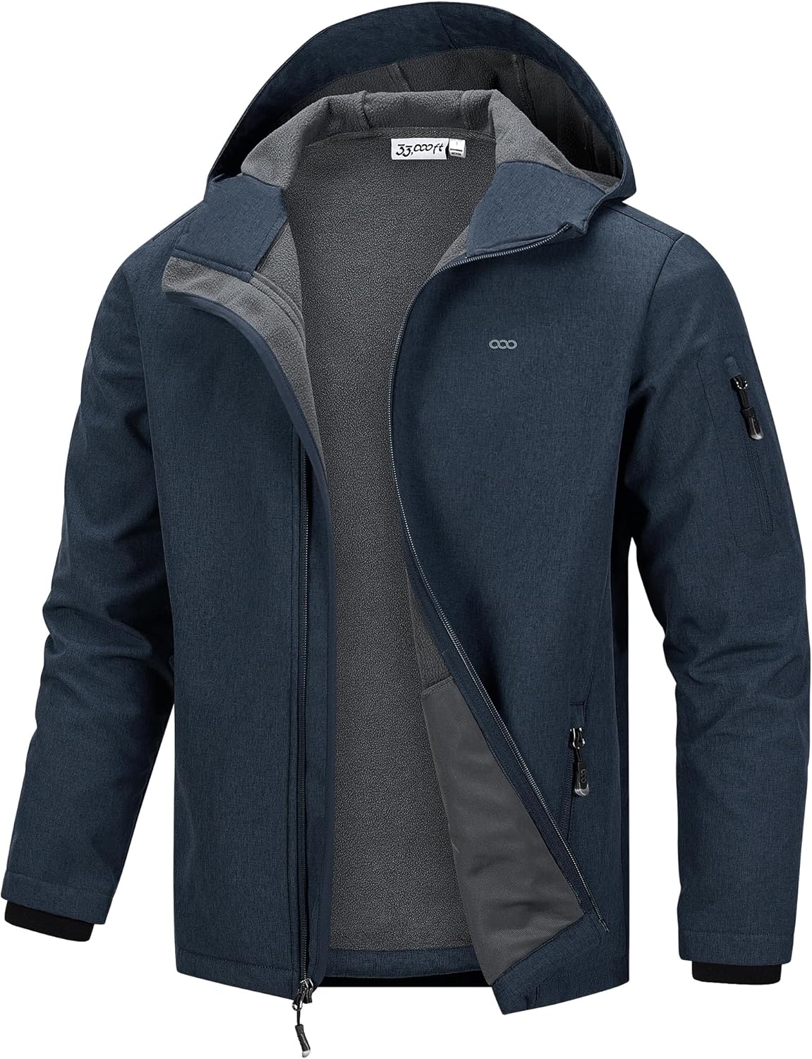Mens Hooded Softshell Jacket Waterproof Lightweight Insulated Windbreaker Jacket - Picture 24 of 28