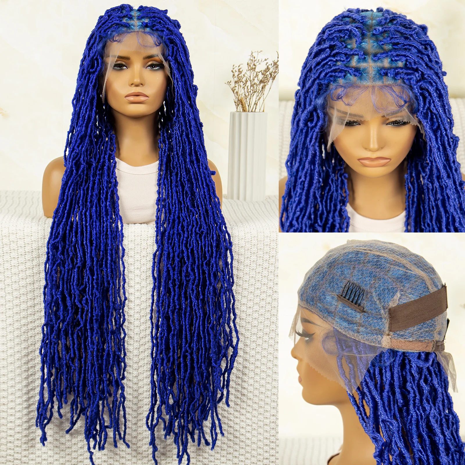 Full Lace Braided Wigs for Black Women 36 Inches Box Braided Wigs Knotless - Picture 15 of 15