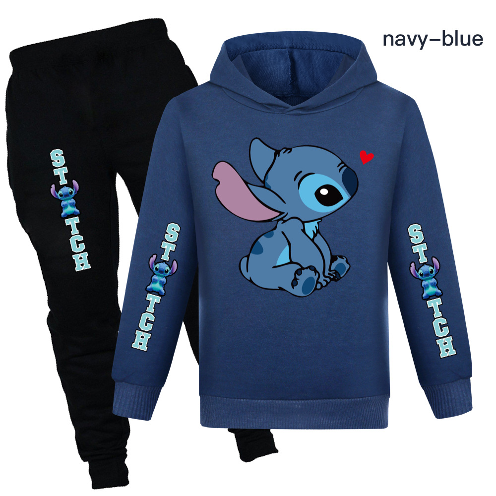 Kids Girls Lilo and Stitch Hoodie Sweatshirt Jogger Pants Tracksuit Set Casual