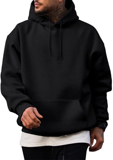 Mens Casual Cotton Hooded Collar Hoodies Pullover Sweatshirts Long Sleeve Shirts - Picture 23 of 47