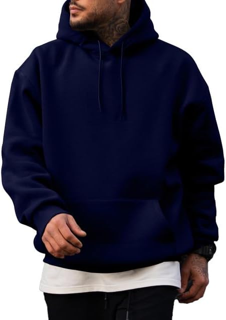 Mens Casual Cotton Hooded Collar Hoodies Pullover Sweatshirts Long Sleeve Shirts - Picture 25 of 47