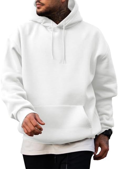 Mens Casual Cotton Hooded Collar Hoodies Pullover Sweatshirts Long Sleeve Shirts - Picture 27 of 47