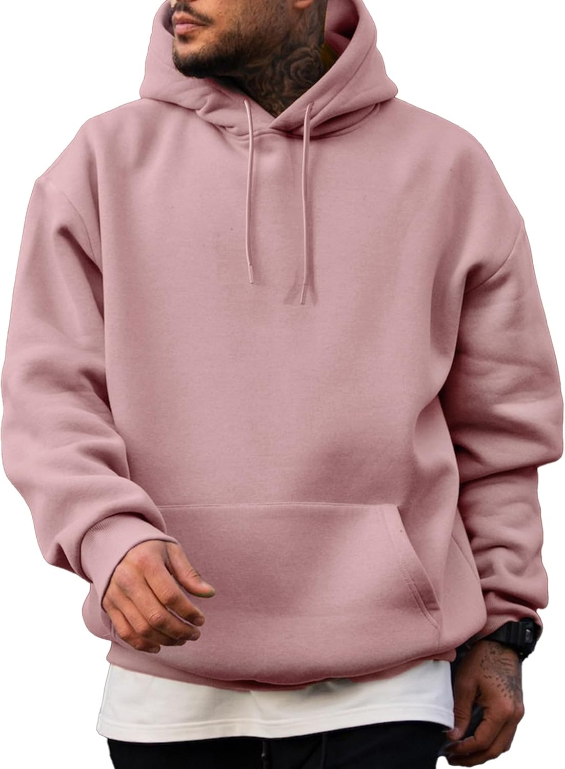 Mens Casual Cotton Hooded Collar Hoodies Pullover Sweatshirts Long Sleeve Shirts - Picture 28 of 47