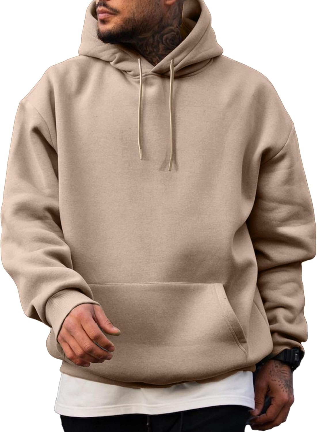 Mens Casual Cotton Hooded Collar Hoodies Pullover Sweatshirts Long Sleeve Shirts - Picture 33 of 47