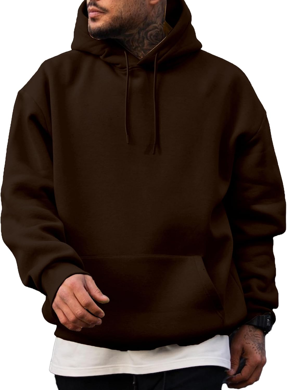 Mens Casual Cotton Hooded Collar Hoodies Pullover Sweatshirts Long Sleeve Shirts - Picture 34 of 47
