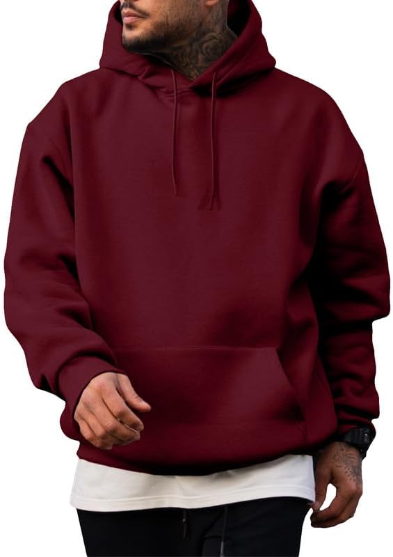 Mens Casual Cotton Hooded Collar Hoodies Pullover Sweatshirts Long Sleeve Shirts - Picture 37 of 47