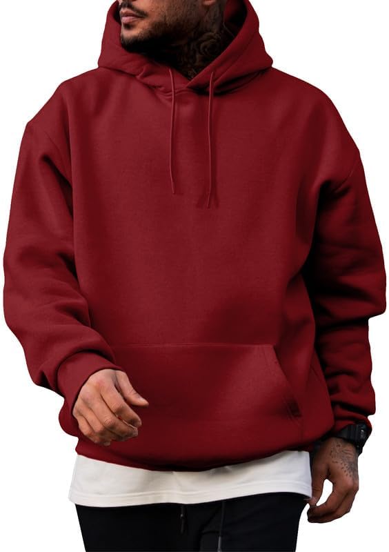 Mens Casual Cotton Hooded Collar Hoodies Pullover Sweatshirts Long Sleeve Shirts - Picture 38 of 47