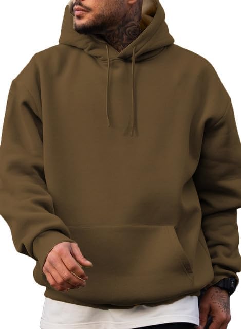 Mens Casual Cotton Hooded Collar Hoodies Pullover Sweatshirts Long Sleeve Shirts - Picture 39 of 47