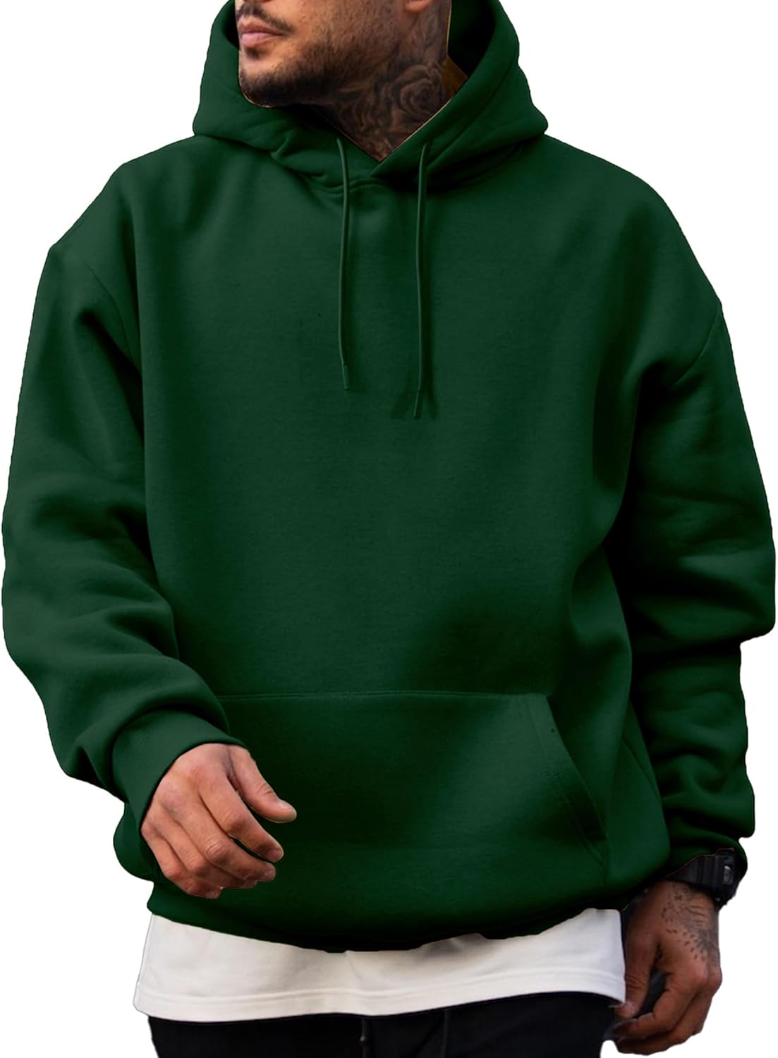 Mens Casual Cotton Hooded Collar Hoodies Pullover Sweatshirts Long Sleeve Shirts - Picture 41 of 47