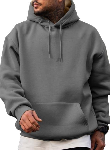 Mens Casual Cotton Hooded Collar Hoodies Pullover Sweatshirts Long Sleeve Shirts - Picture 43 of 47