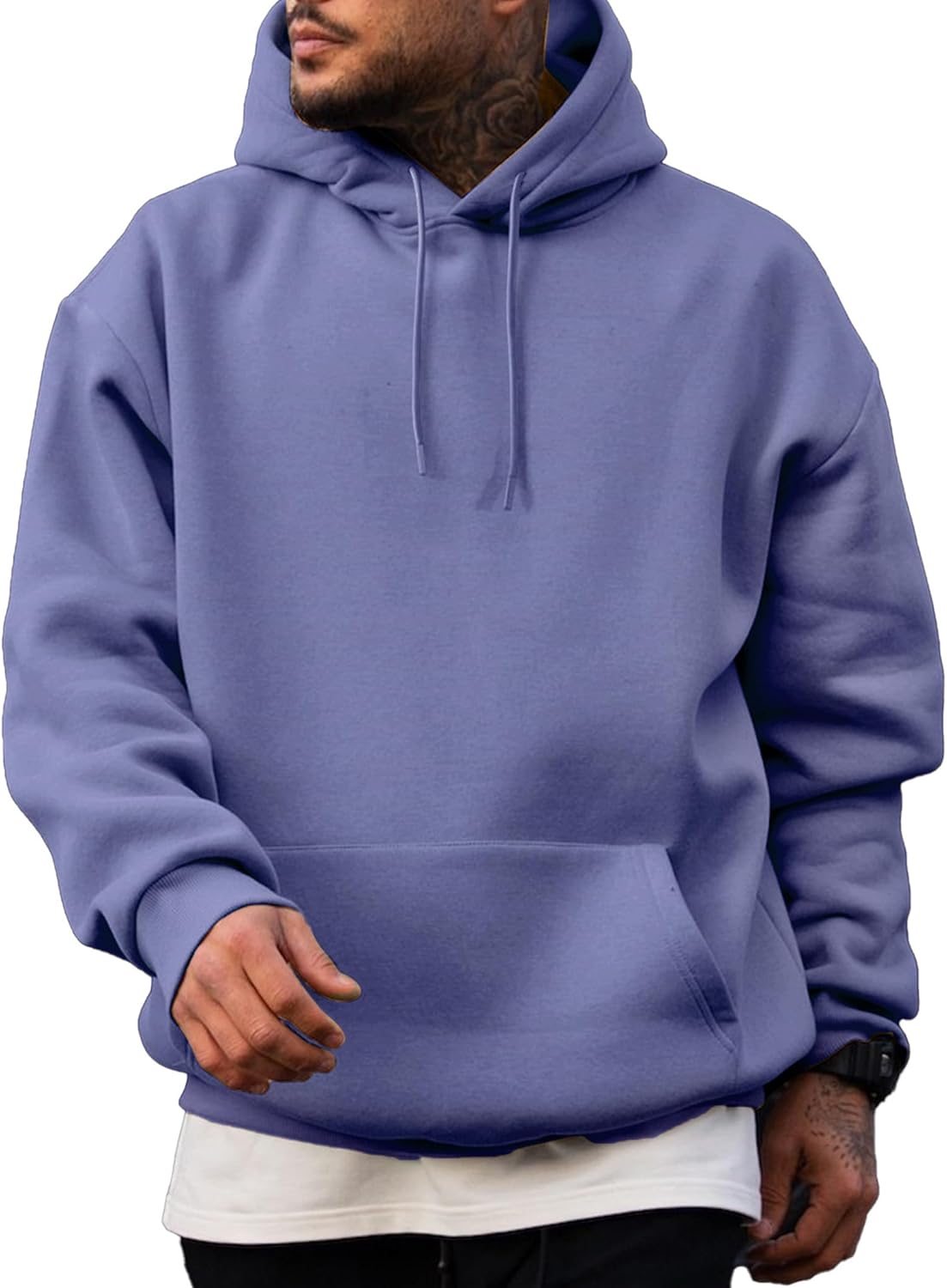 Mens Casual Cotton Hooded Collar Hoodies Pullover Sweatshirts Long Sleeve Shirts - Picture 45 of 47