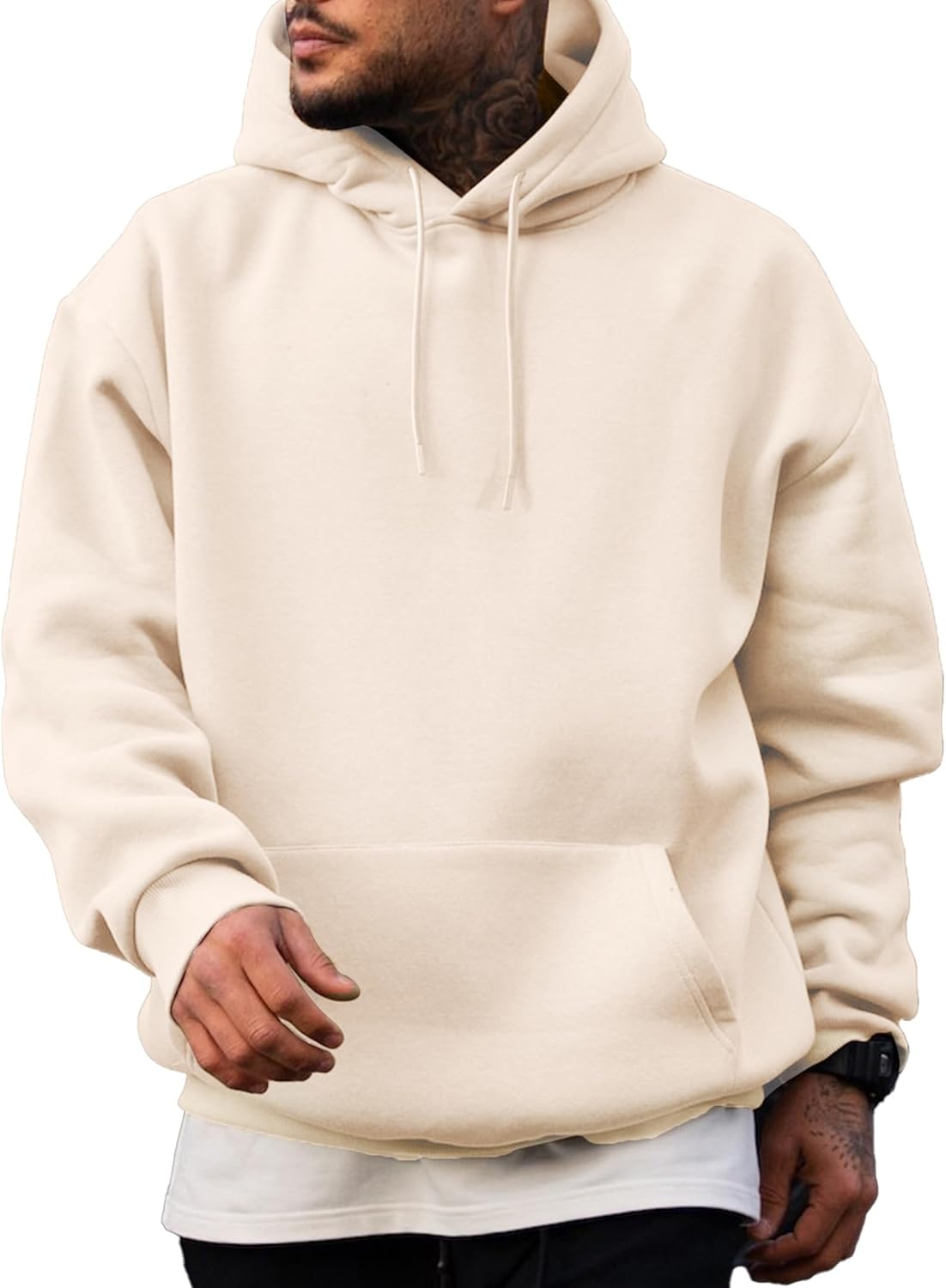 Mens Casual Cotton Hooded Collar Hoodies Pullover Sweatshirts Long Sleeve Shirts - Picture 47 of 47
