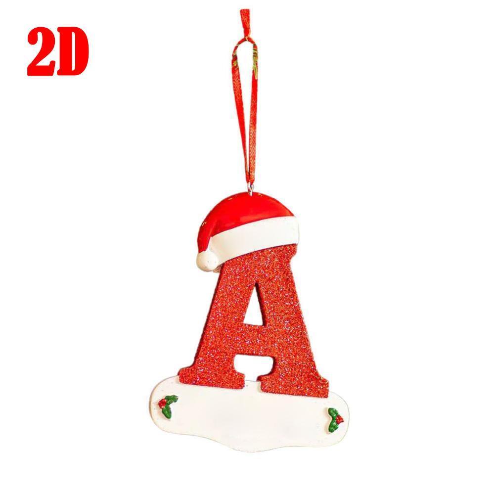 26 LetterS Alphabet Christmas Pendant Wooden Painted Xmas Tree OrnamentS Decors - Picture 14 of 39
