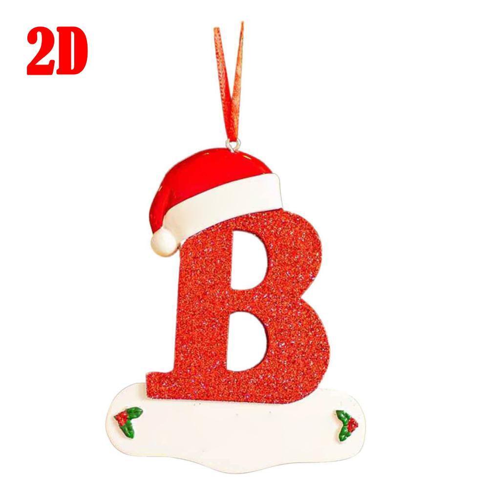 26 LetterS Alphabet Christmas Pendant Wooden Painted Xmas Tree OrnamentS Decors - Picture 15 of 39
