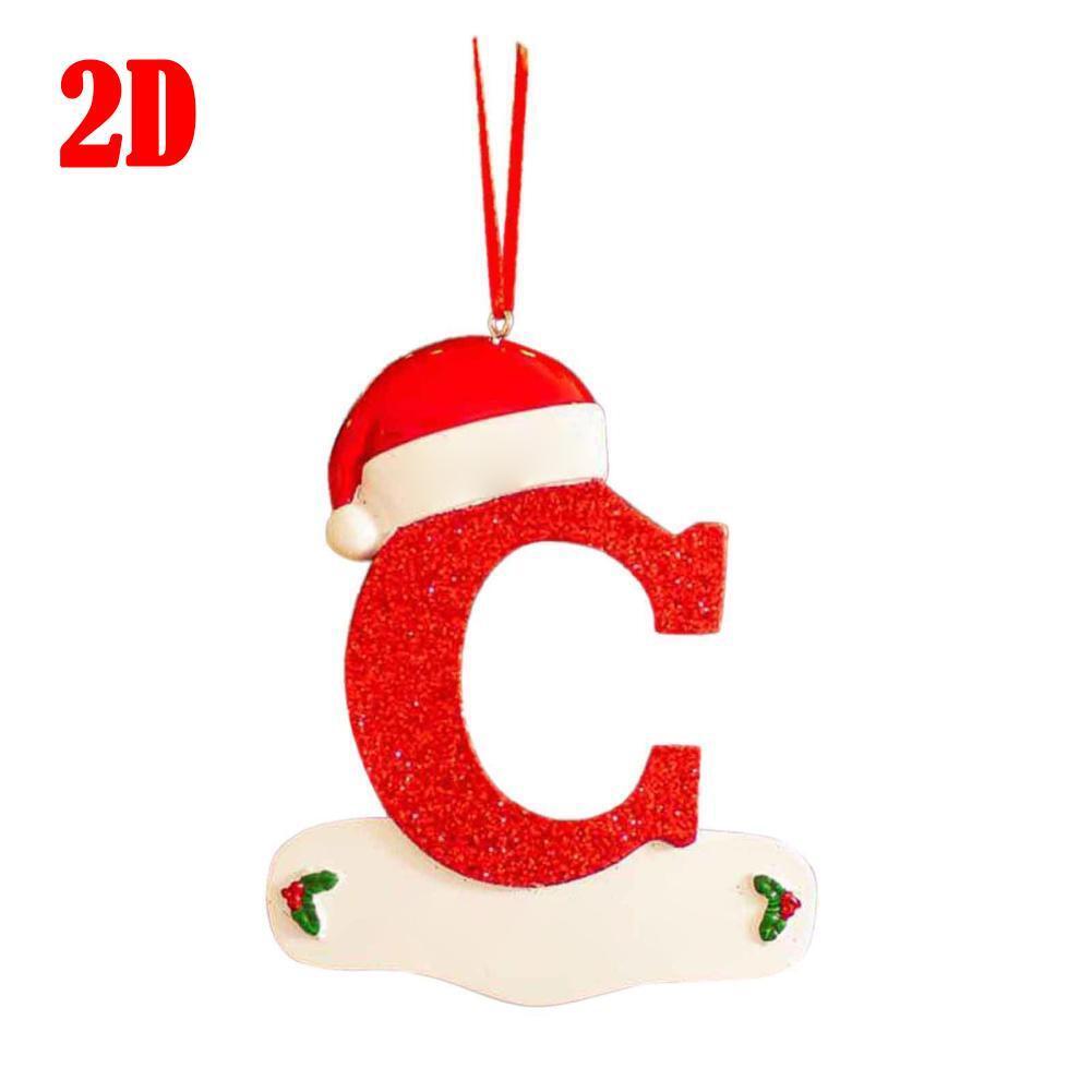 26 LetterS Alphabet Christmas Pendant Wooden Painted Xmas Tree OrnamentS Decors - Picture 16 of 39