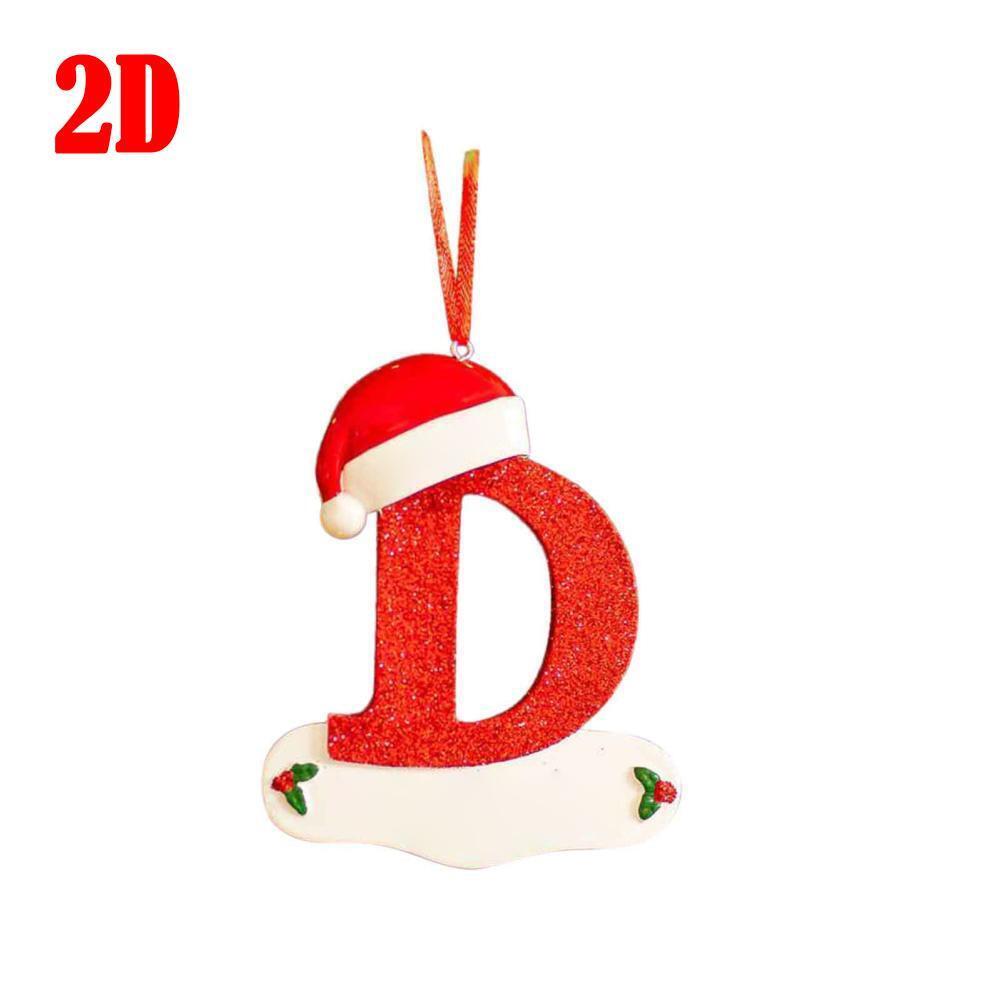 26 LetterS Alphabet Christmas Pendant Wooden Painted Xmas Tree OrnamentS Decors - Picture 17 of 39