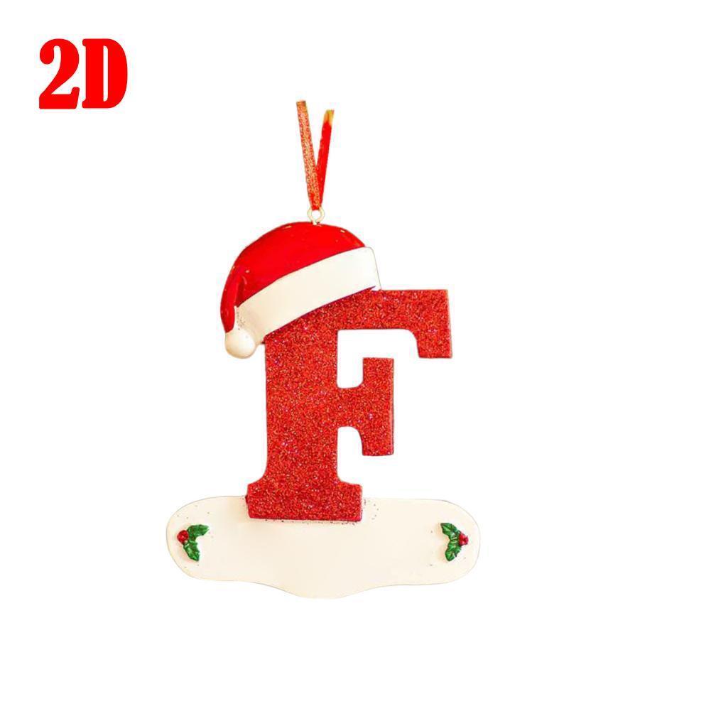 26 LetterS Alphabet Christmas Pendant Wooden Painted Xmas Tree OrnamentS Decors - Picture 19 of 39