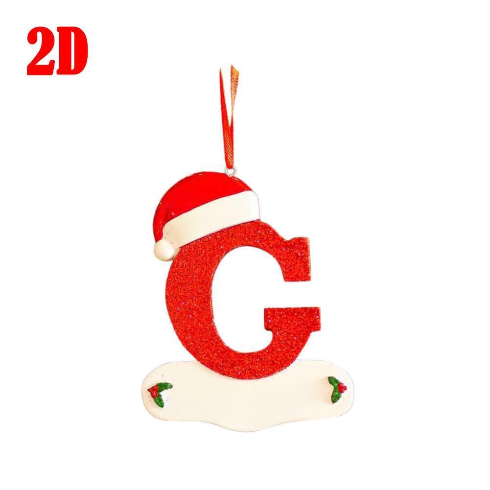 26 LetterS Alphabet Christmas Pendant Wooden Painted Xmas Tree OrnamentS Decors - Picture 20 of 39