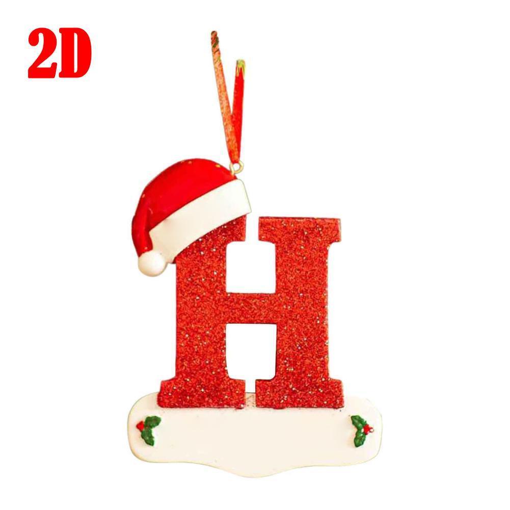 26 LetterS Alphabet Christmas Pendant Wooden Painted Xmas Tree OrnamentS Decors - Picture 21 of 39