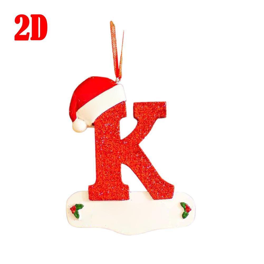 26 LetterS Alphabet Christmas Pendant Wooden Painted Xmas Tree OrnamentS Decors - Picture 24 of 39