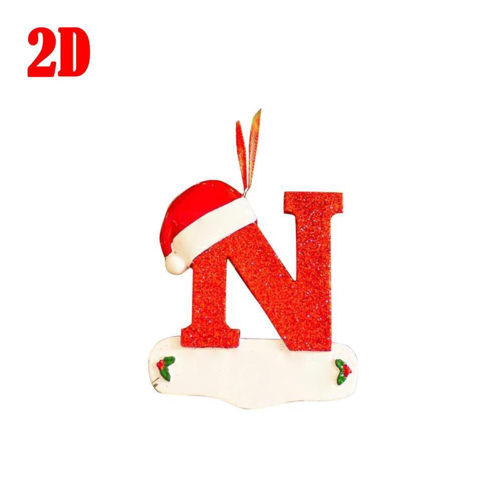 26 LetterS Alphabet Christmas Pendant Wooden Painted Xmas Tree OrnamentS Decors - Picture 27 of 39