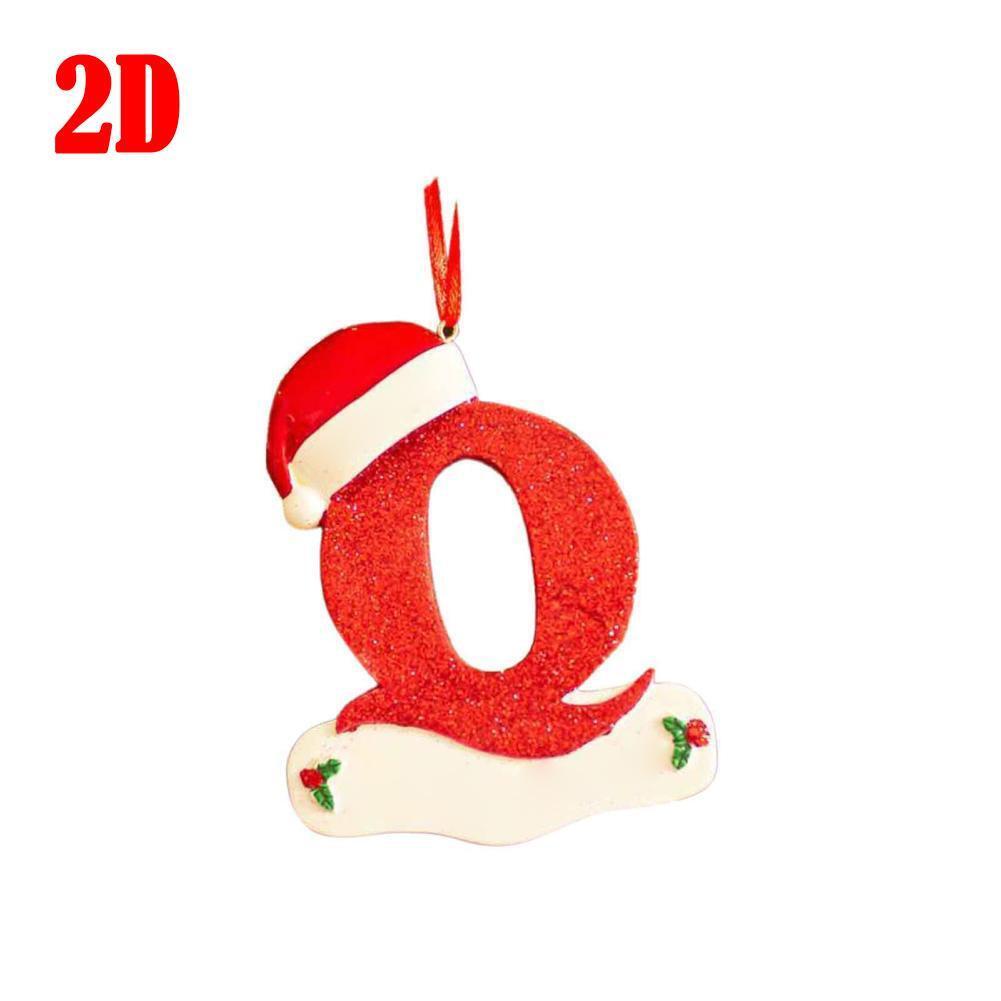 26 LetterS Alphabet Christmas Pendant Wooden Painted Xmas Tree OrnamentS Decors - Picture 30 of 39