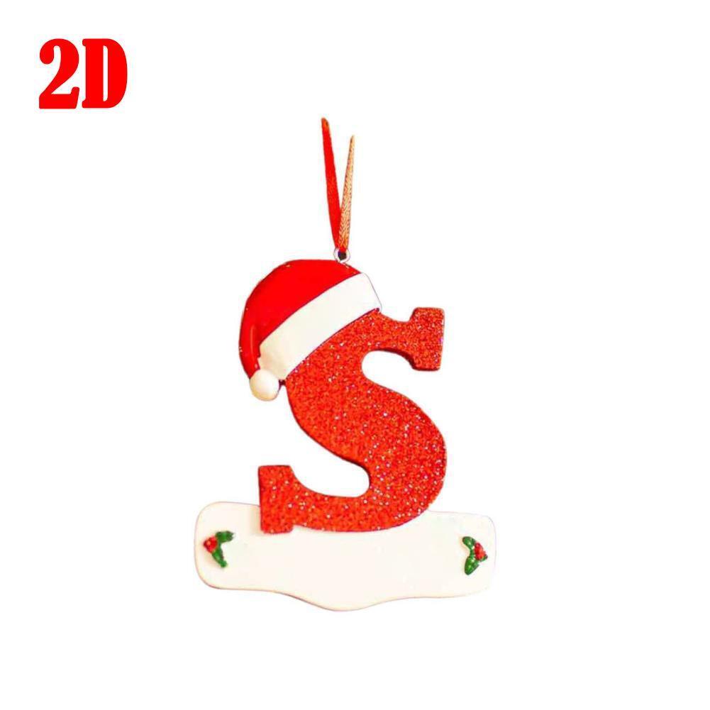 26 LetterS Alphabet Christmas Pendant Wooden Painted Xmas Tree OrnamentS Decors - Picture 32 of 39
