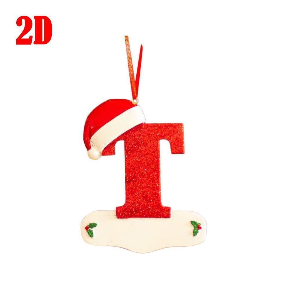 26 LetterS Alphabet Christmas Pendant Wooden Painted Xmas Tree OrnamentS Decors - Picture 33 of 39