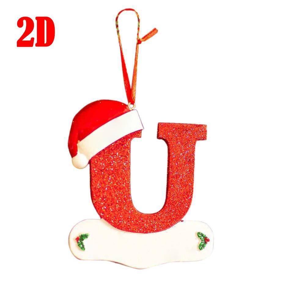 26 LetterS Alphabet Christmas Pendant Wooden Painted Xmas Tree OrnamentS Decors - Picture 34 of 39