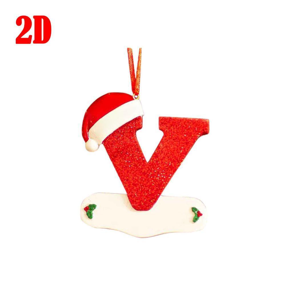 26 LetterS Alphabet Christmas Pendant Wooden Painted Xmas Tree OrnamentS Decors - Picture 35 of 39