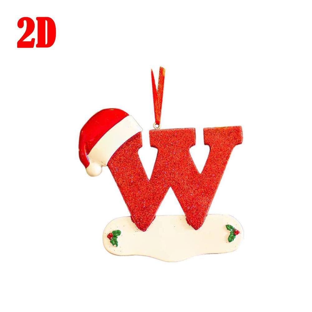 26 LetterS Alphabet Christmas Pendant Wooden Painted Xmas Tree OrnamentS Decors - Picture 36 of 39