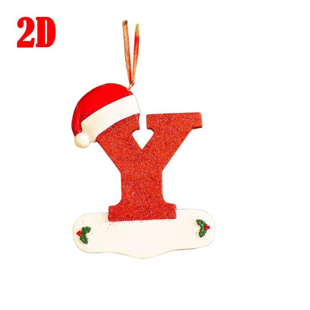 26 LetterS Alphabet Christmas Pendant Wooden Painted Xmas Tree OrnamentS Decors - Picture 38 of 39