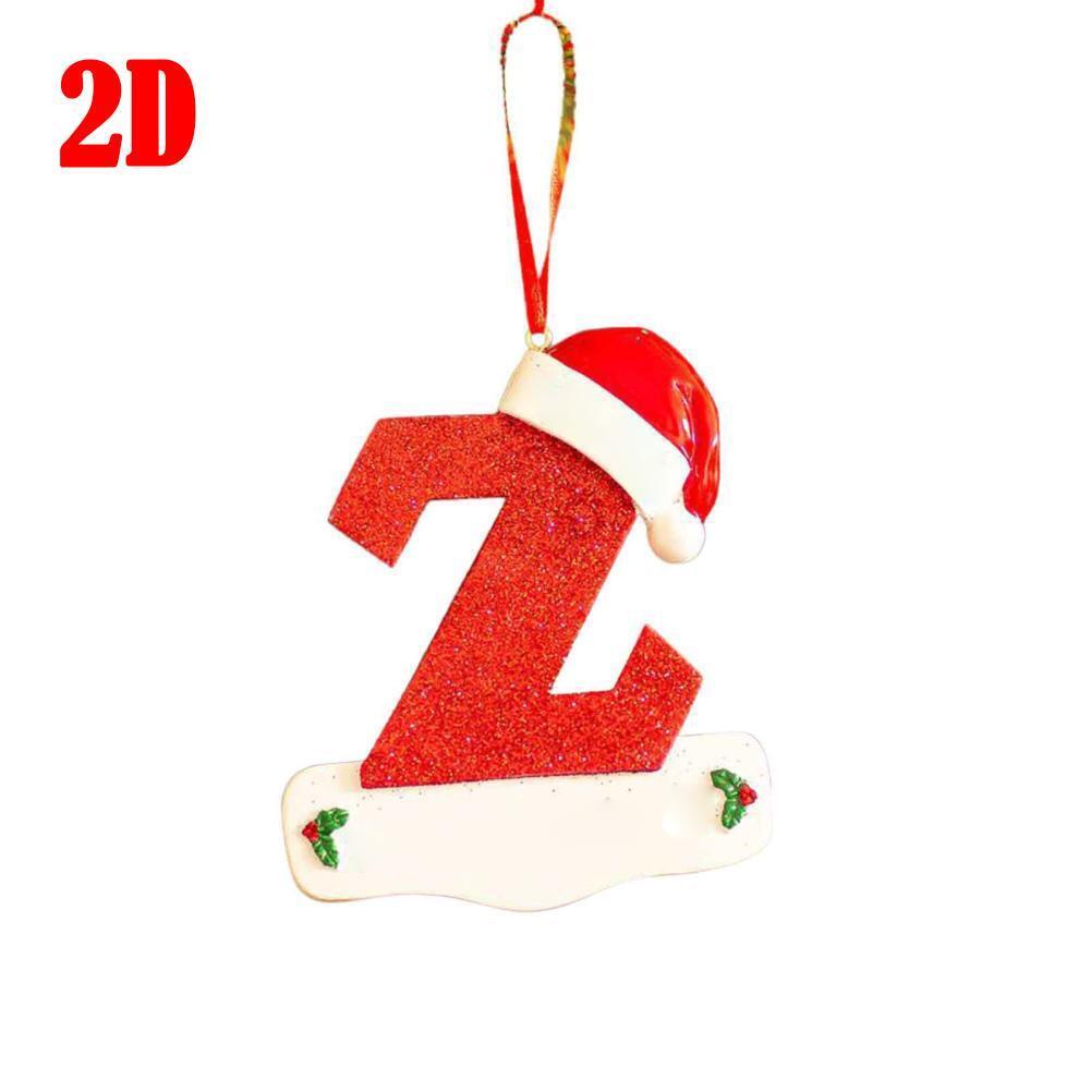 26 LetterS Alphabet Christmas Pendant Wooden Painted Xmas Tree OrnamentS Decors - Picture 39 of 39