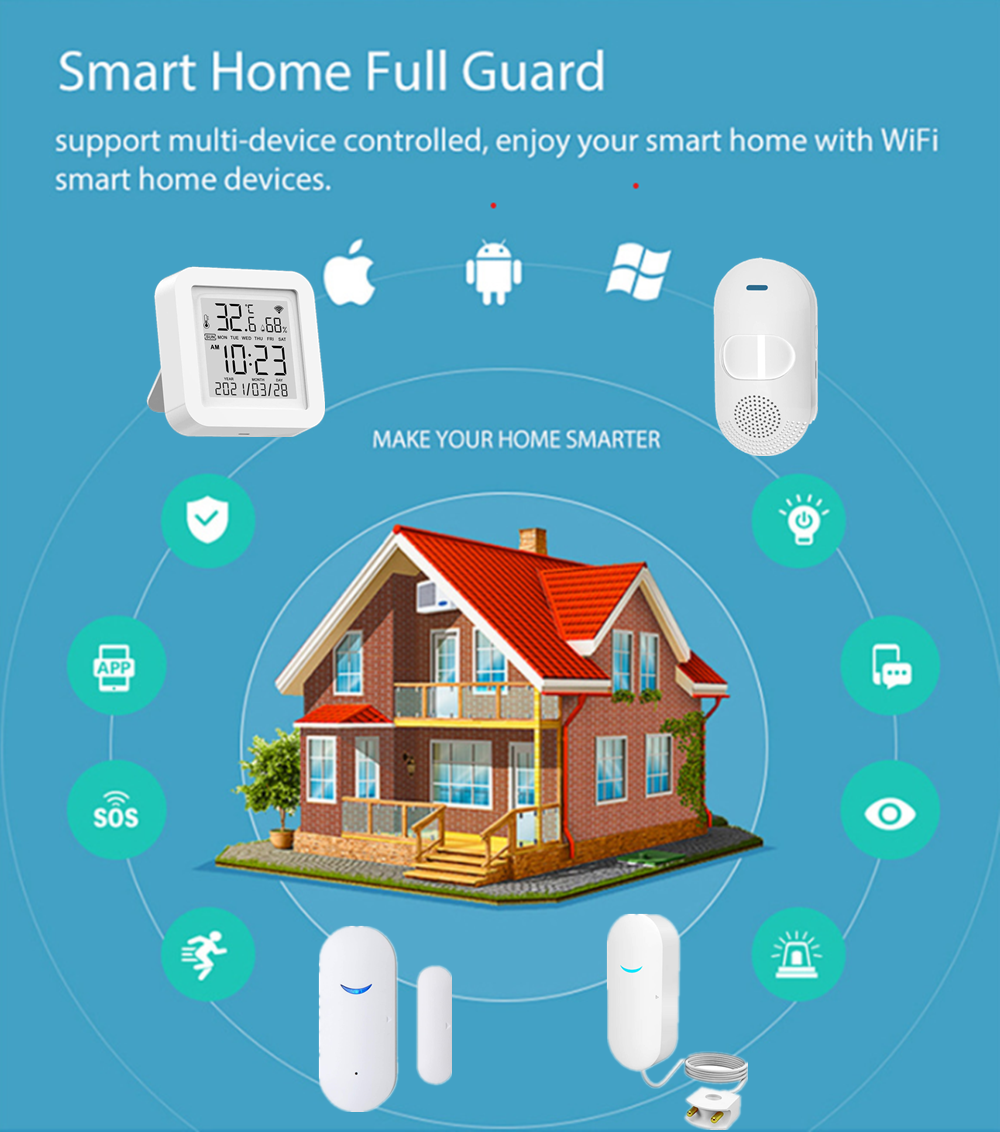 Wireless WiFi Hygrometer Temperature Sensor for Smart Home - Google Compatible - Picture 6 of 12