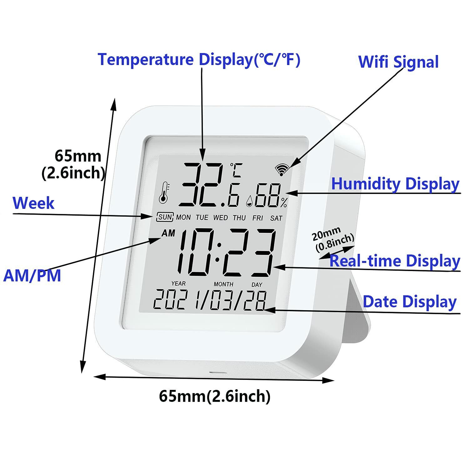 Wireless WiFi Hygrometer Temperature Sensor for Smart Home - Google Compatible - Picture 11 of 12