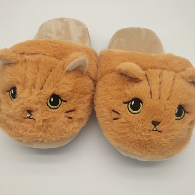 Cute Cartoon Coffee Cat Slippers Indoor Home Warm Cat Head Plush Cotton Slippers - Picture 8 of 9