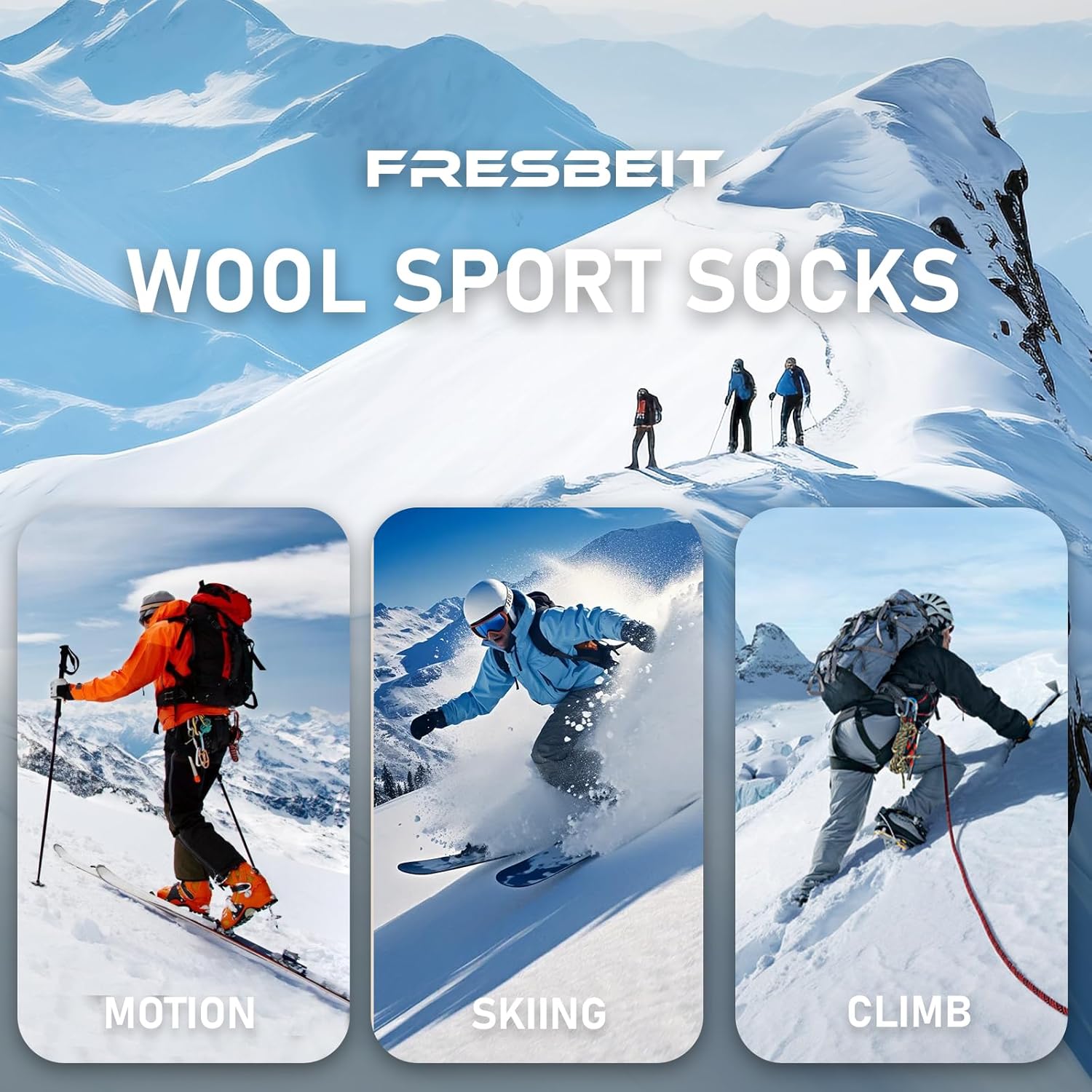 Merino Wool Socks For Running Thick Warm Socks Thermal Shock-Absorbing Socks