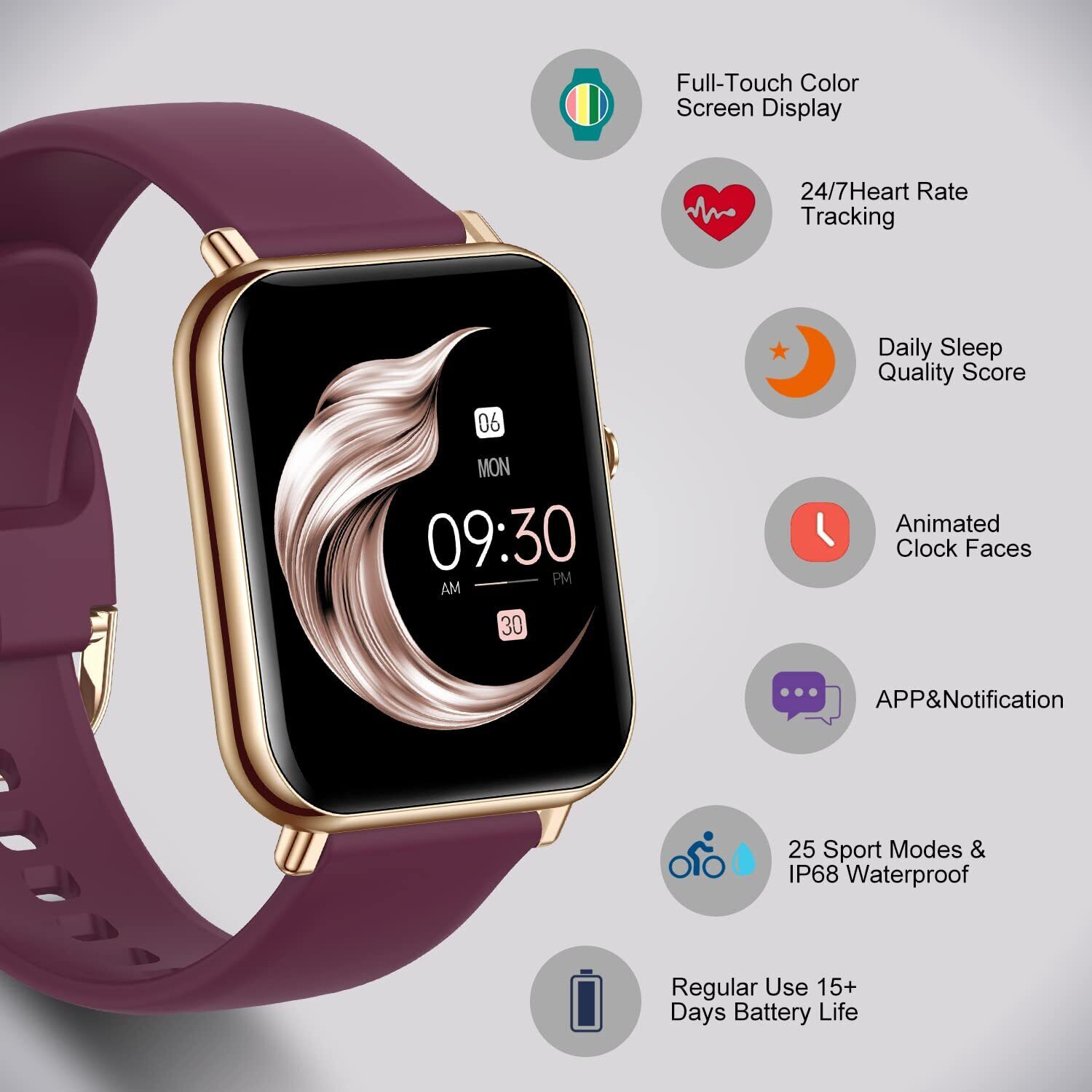 Bluetooth Smart Watch Heart Rate Fitness Tracker for iPhone Android Samsung LG - Picture 34 of 52