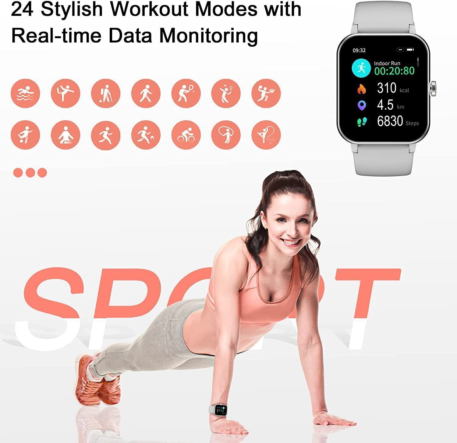 Bluetooth Smart Watch Heart Rate Fitness Tracker for iPhone Android Samsung LG - Picture 46 of 52