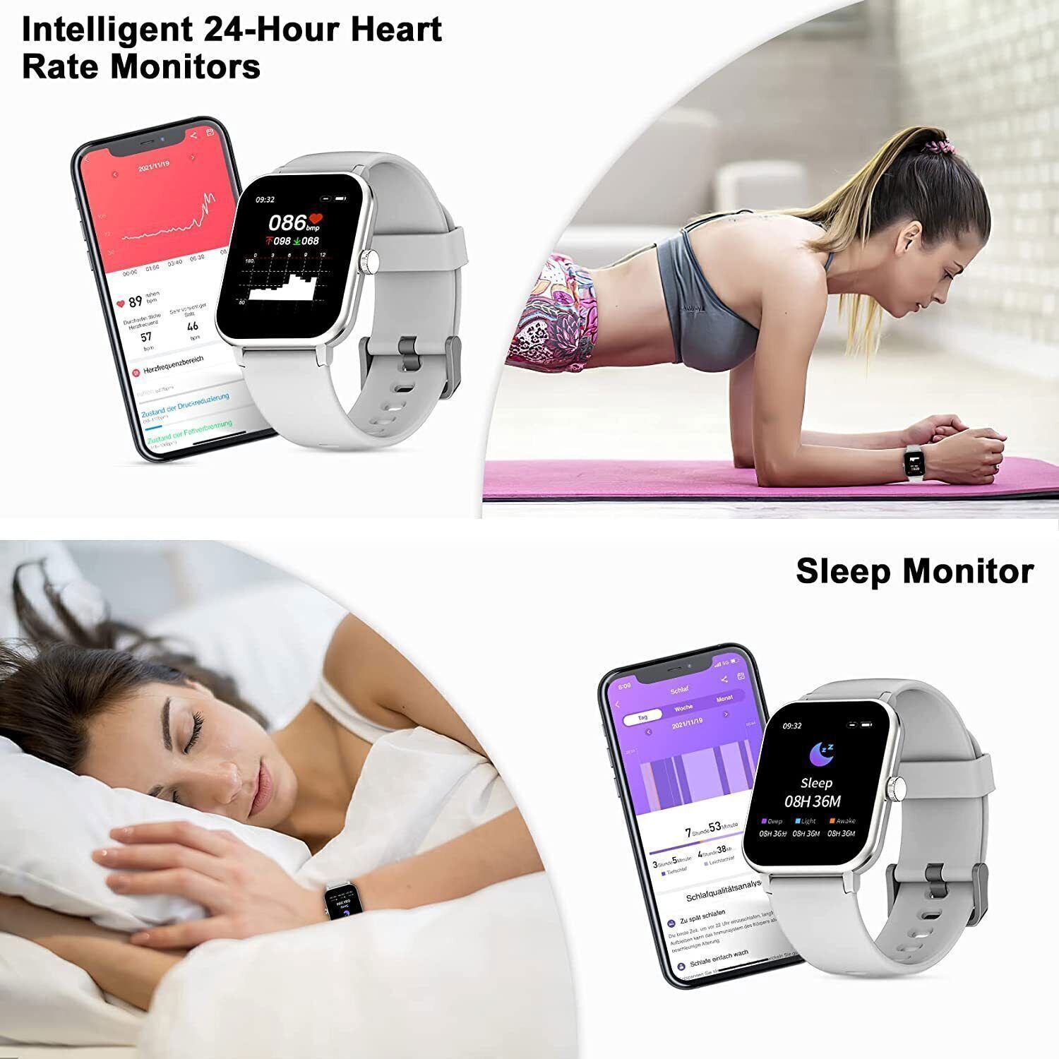 Bluetooth Smart Watch Heart Rate Fitness Tracker for iPhone Android Samsung LG - Picture 47 of 52
