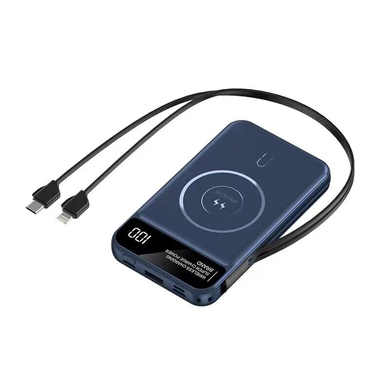 10000mAh Magnetic Wireless Fast Charging Power Bank Portable Battery With 2Cable - 第 18/20 張圖片