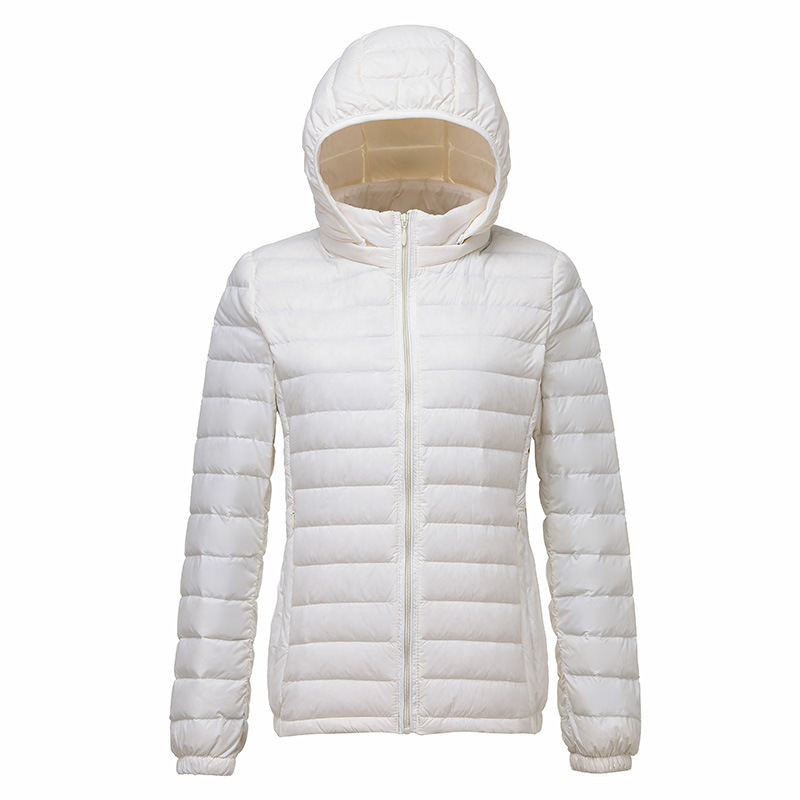Down Jacket Short Hooded Jacket Large 90% White Duck Down Detachable Cap - Picture 17 of 19