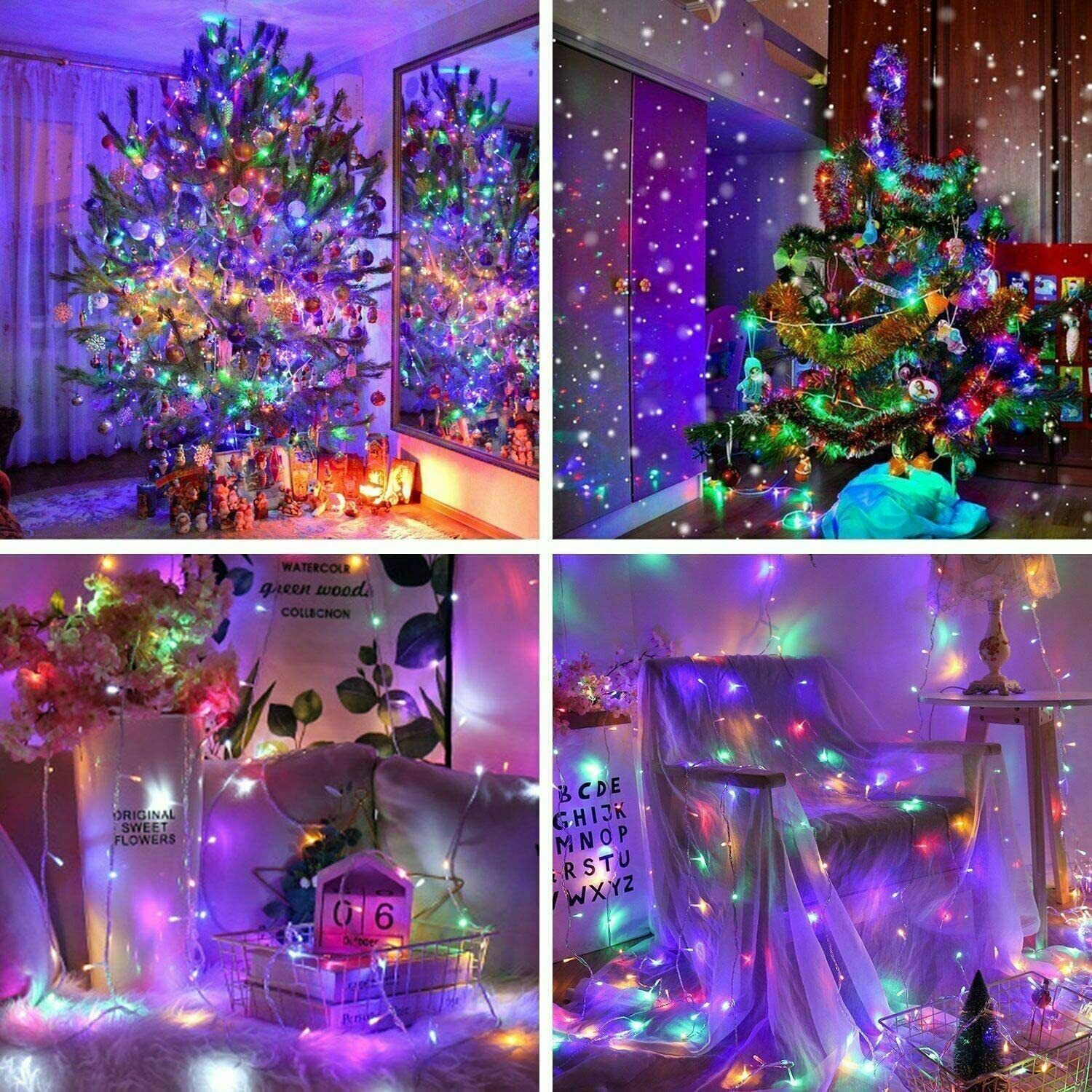 33ft LED Fairy String Lights Christmas Tree Decor Wedding Party Waterproof Lamp