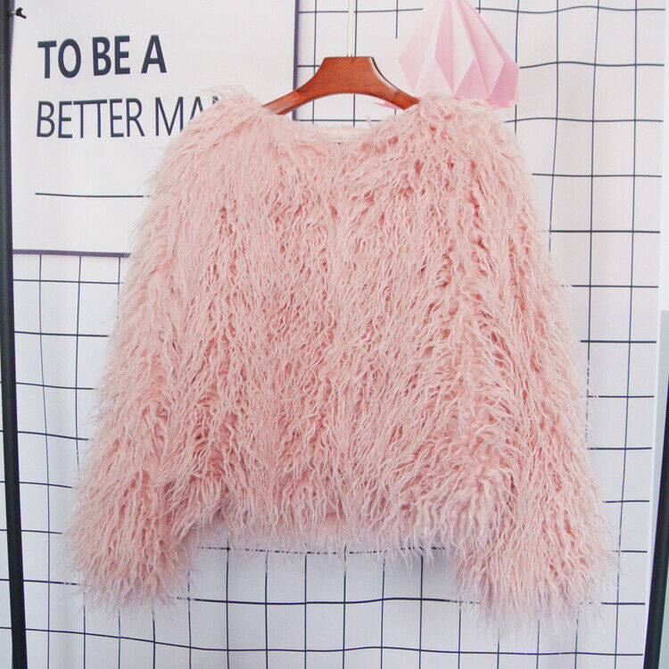 Women Shaggy Faux Fur Fleece Coat Winter Warm Jacket Cardigan Overcoat PLUS SIZE - Picture 28 of 70