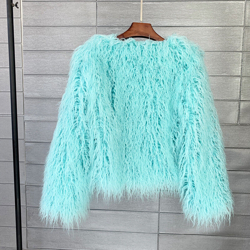 Women Shaggy Faux Fur Fleece Coat Winter Warm Jacket Cardigan Overcoat PLUS SIZE - Picture 44 of 70