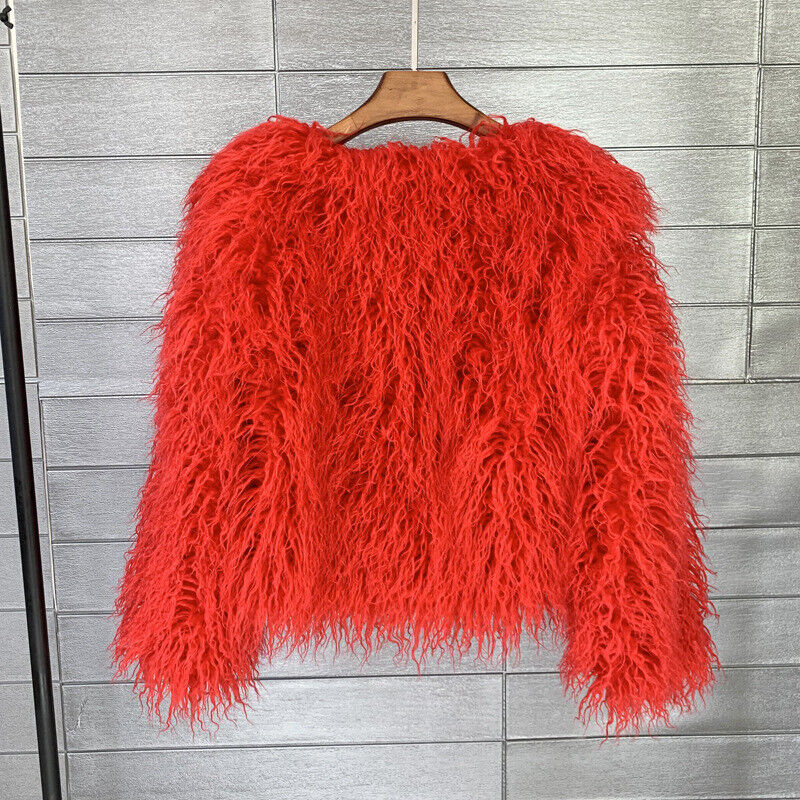 Women Shaggy Faux Fur Fleece Coat Winter Warm Jacket Cardigan Overcoat PLUS SIZE - Picture 52 of 70